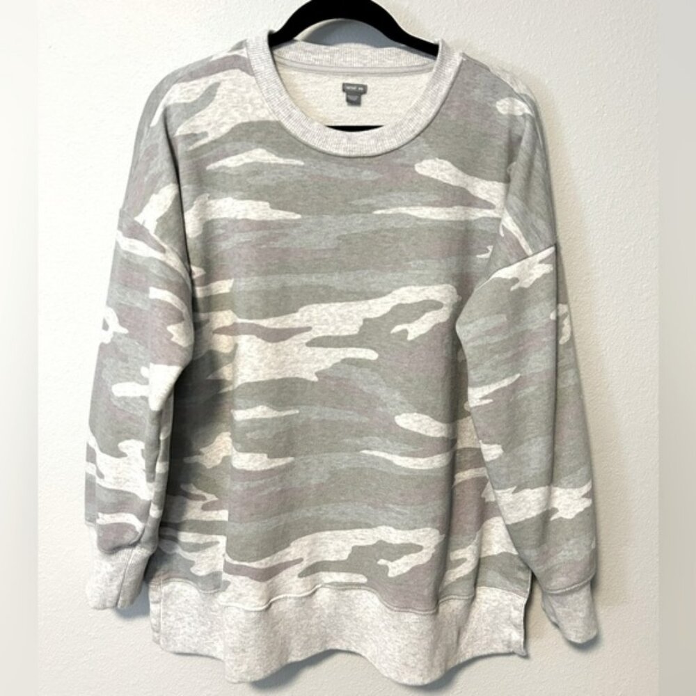 Aerie Camo Sweatshirt Crewneck Pullover Oversized Lounge Neutral Women’s Size M